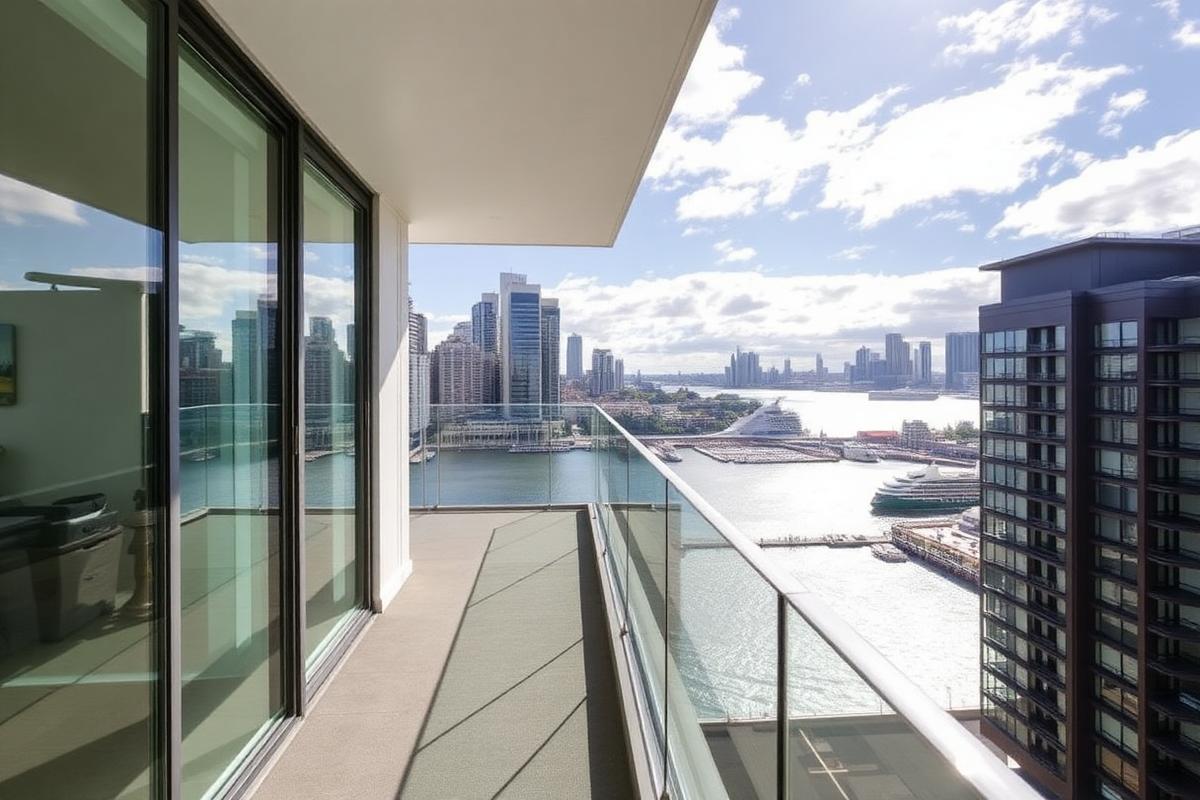 Harbour-view apartment with wraparound balcony
