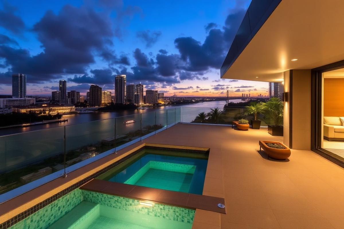 Waterfront penthouse with private plunge pool